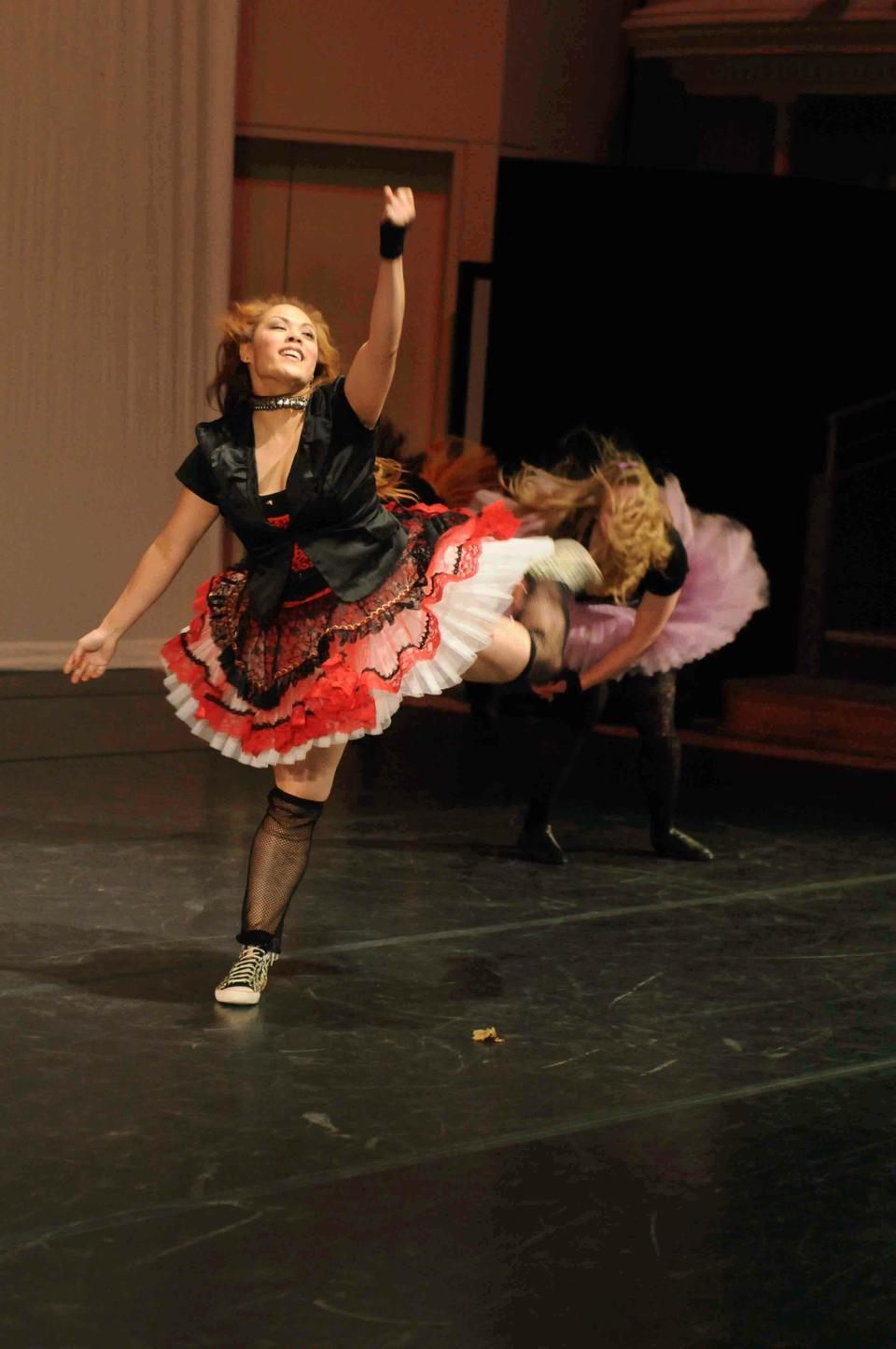 Francine Maigue and Kaitlyn Coil ‘10 performed Maigue's “The Passion of Women: The Creator" as part of dance fest at Arts First.

(CORRECTION: The caption for this photograph incorrectly stated that Francine Maigue and Kaitlyn Coil '10 performed Ricky Kuperman’s “Cafe Scene." In fact, the piece depicted in the photo was entitled "The Passion of Women: The Creator" and was choreographed by Maigue, not Kuperman.)