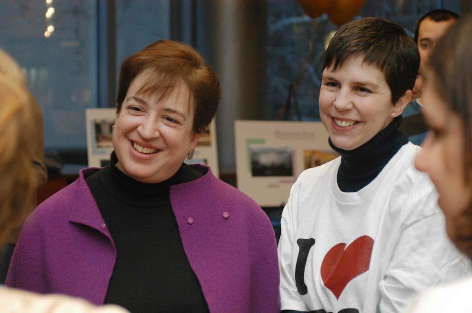 Law School students sport “I (Heart) EK” shirts during a party celebrating their Dean, Elena Kagan, after she was passed up for the position of University President. Kagan won over the hearts of students by fostering a more student-focused environments and offering perks like free coffee and the installation of an ice skating rink.