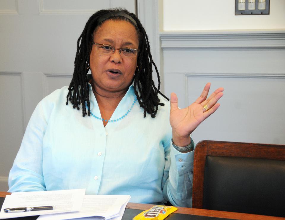 Dean Evelynn M. Hammonds during an interview with The Crimson.