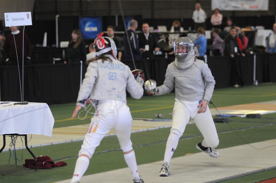 Sophomore co-captain Caroline Vloka was crowned national champion in the sabre, defeating longtime rival Rebecca Ward of Duke, 15-13.