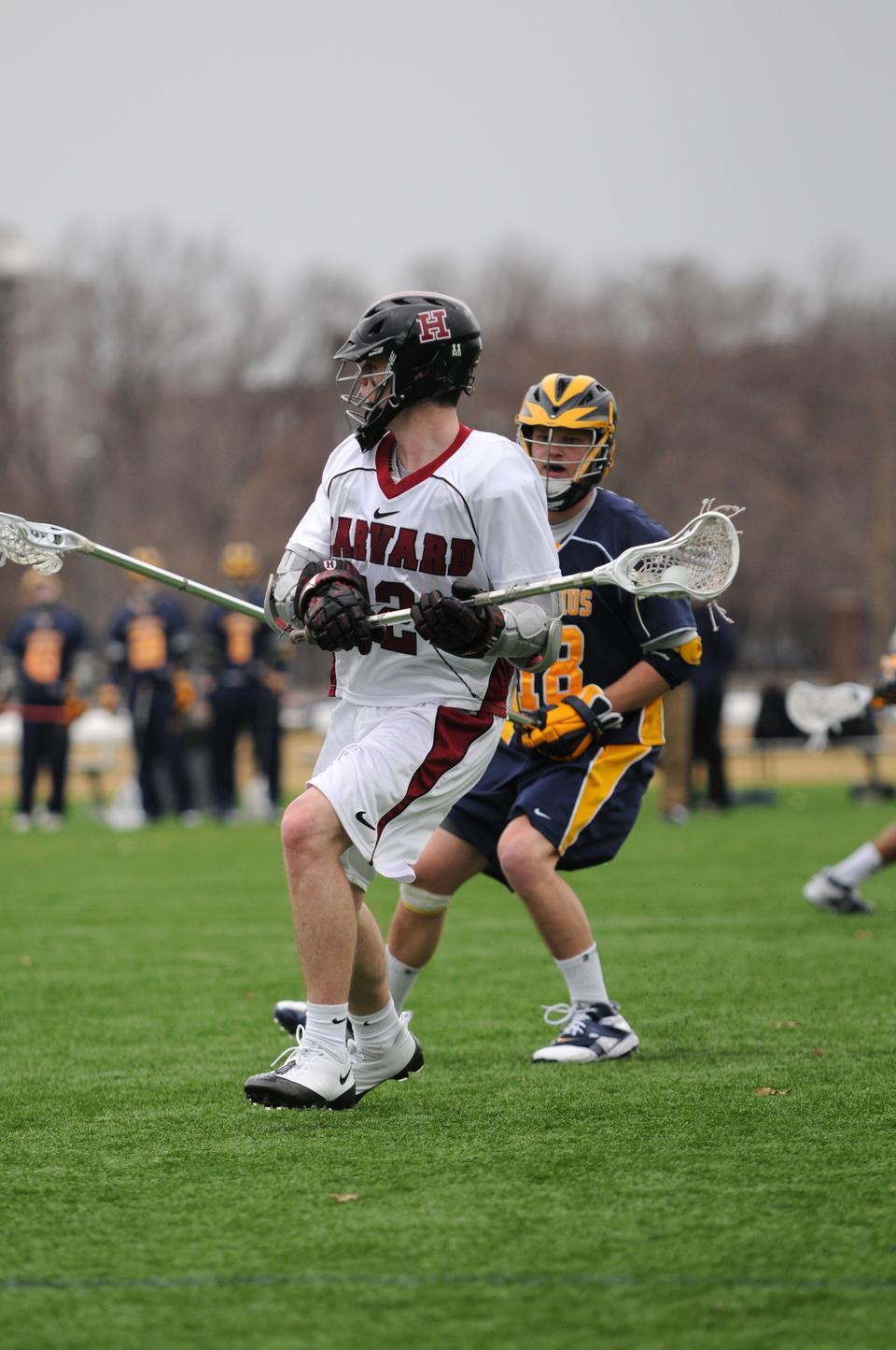 Dean Gibbons started in all 12 of the Crimson’s games, racking up 27 goals and team-leading tallies of 14 assists and 41 points.