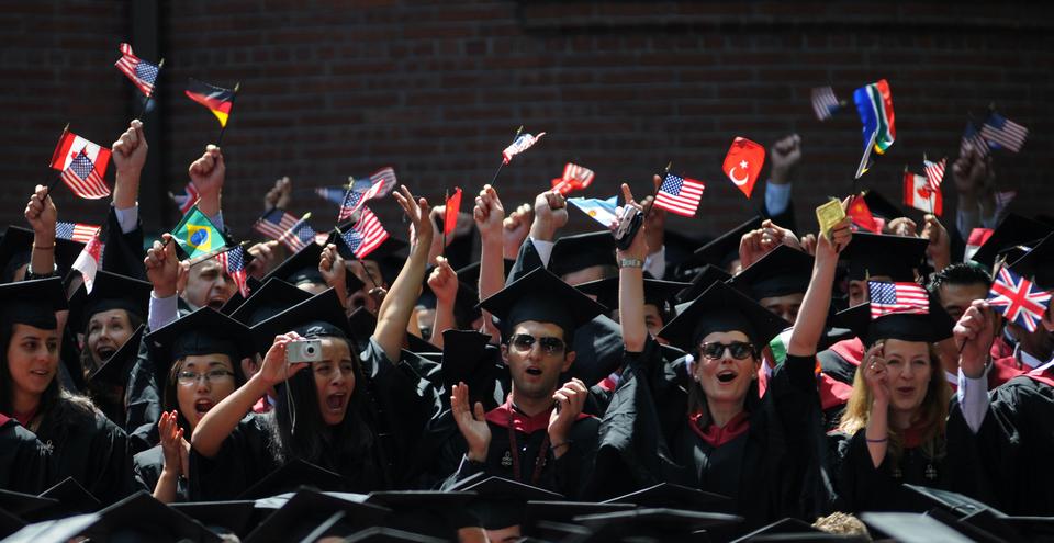 Harvard Business School graduates take part in the 359th Commencement in Tercentenary Theatre.