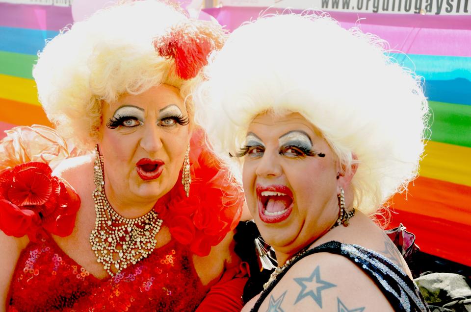 Though most participants in the Barcelona Gay Pride Parade were wearing everyday street clothes, some chose to dress up for the occasion.