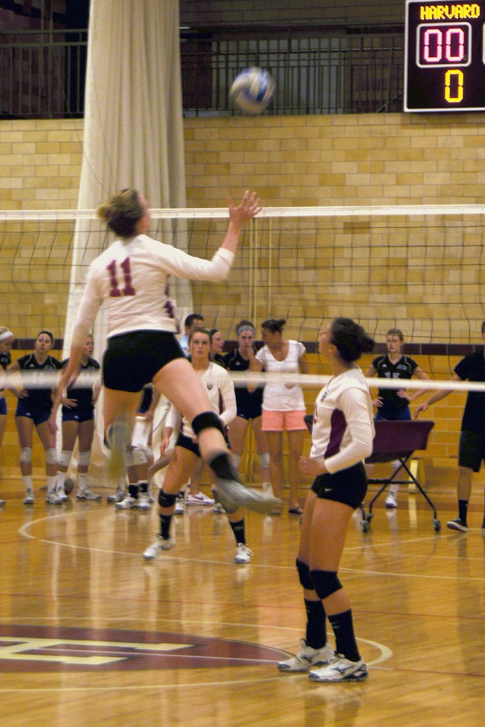 Junior Sandra Lynne Fryhofer earned a place on the Harvard Invitational All-Tournament Team this weekend with strong performances in all three of the Crimson’s contests. Fryhofer finished with 19 kills overall but could only power the women’s volleyball team to one weekend win.