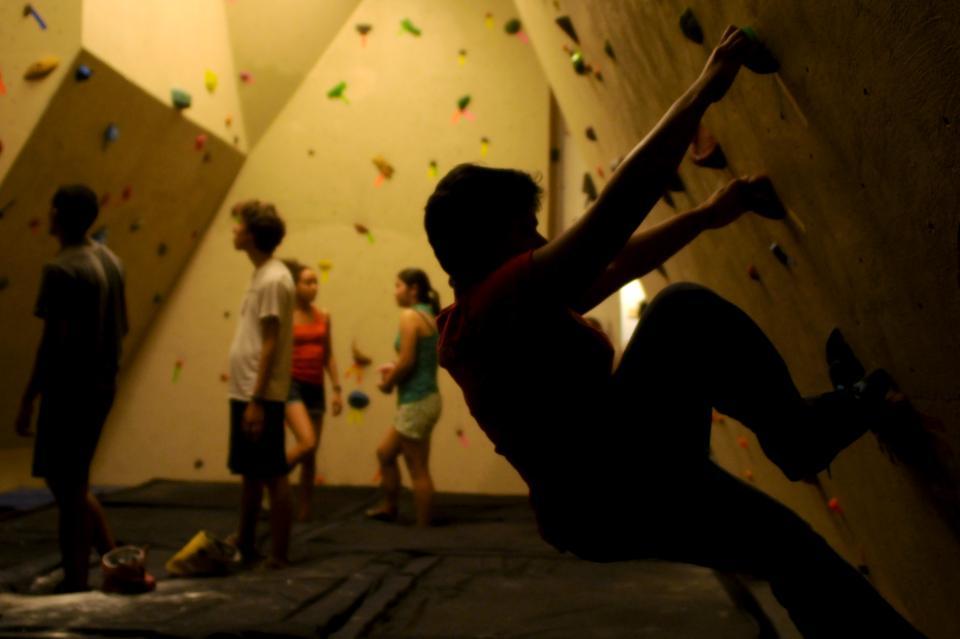 New freshman were invited to learn how to climb a rock wall on Saturday night in the basement of Lowell House. The event was hosted by the Harvard Mountaineering Club. 