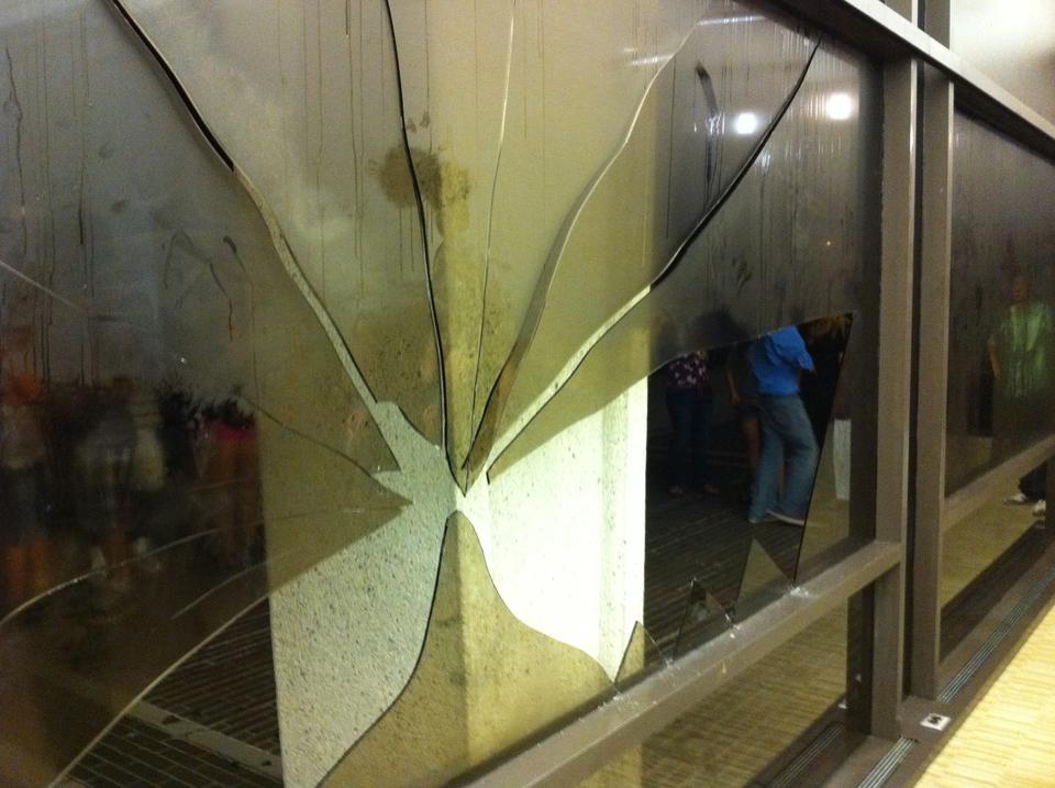 The Rush Hour 2 party was forced to shut down early on Saturday night when partygoers accidentally broke a window in the Student Organization Center at Hilles.