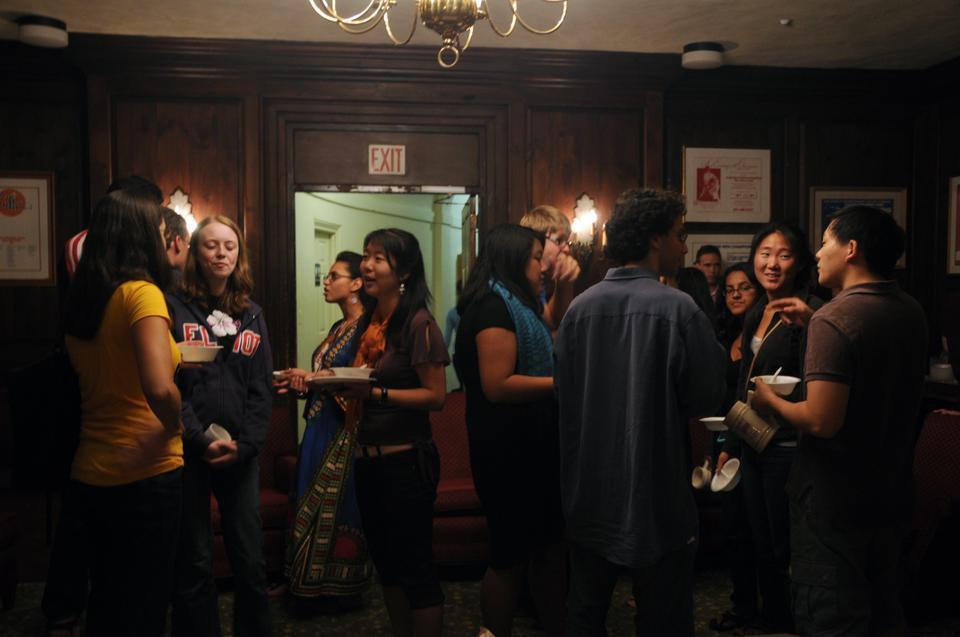 Students of all different houses enjoy traditional Jewish and Muslim desserts, like honey cakes, traditional South Asian desserts, and baklava, to celebrate Rosh Hashana and Eid holidays in a joint event in the Eliot House JCR yesterday evening.