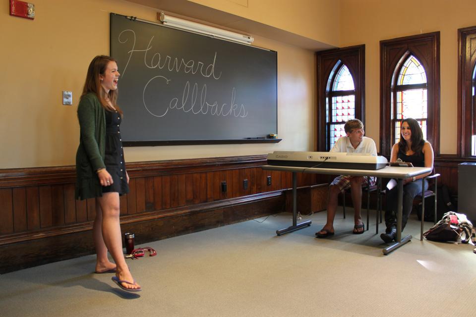 A cappella groups like the Harvard Callbacks attempt to loosen up their auditioners by asking them to tell a joke or a funny story before the audition begins.
