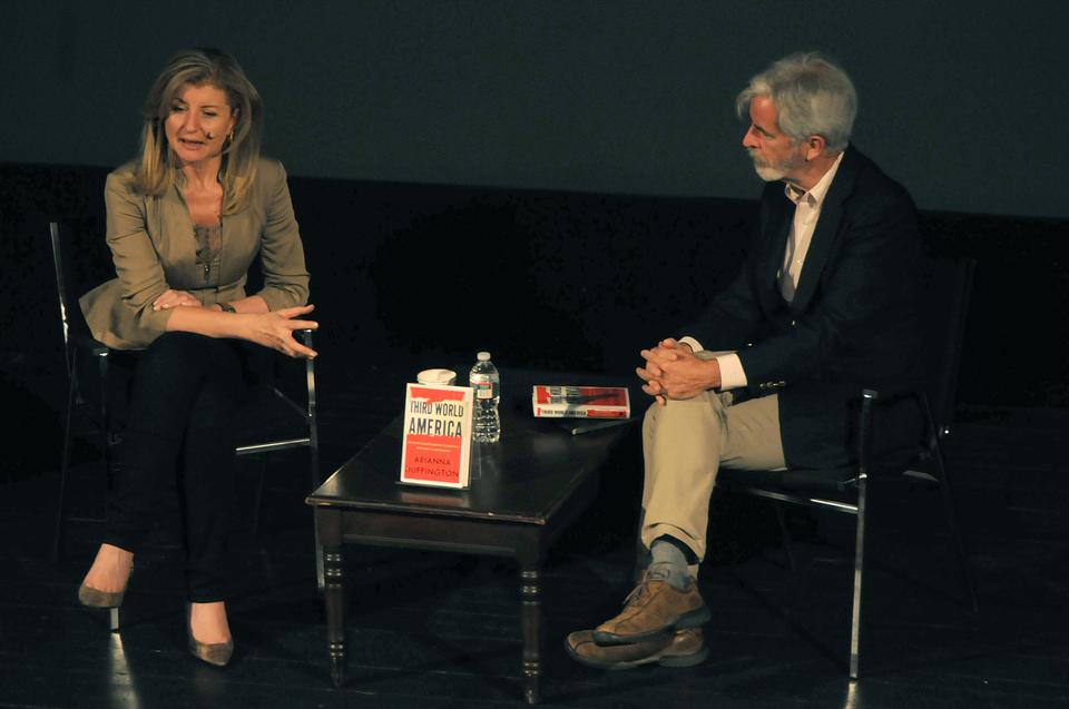 Ariana Huffington speaks at Brattle Theatre promoting her new book "Third World America: How Our Politicians Are Abandoning the Middle Class and Betraying the American Dream."