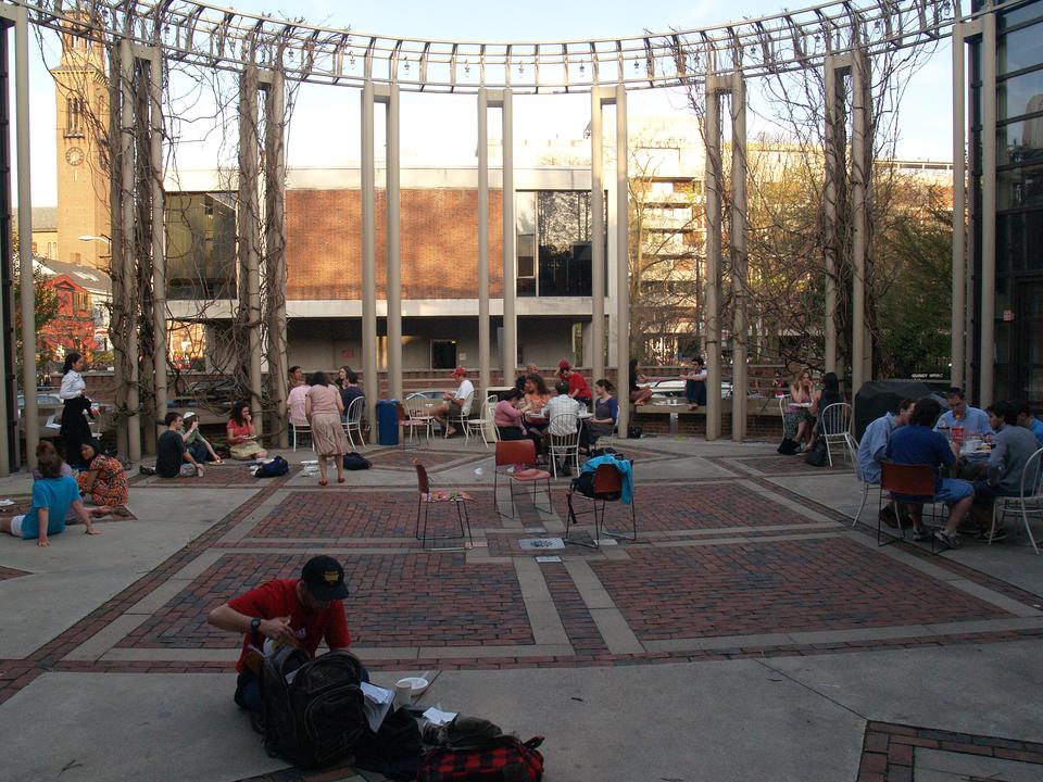 Students have dinner during Passover at Hillel.