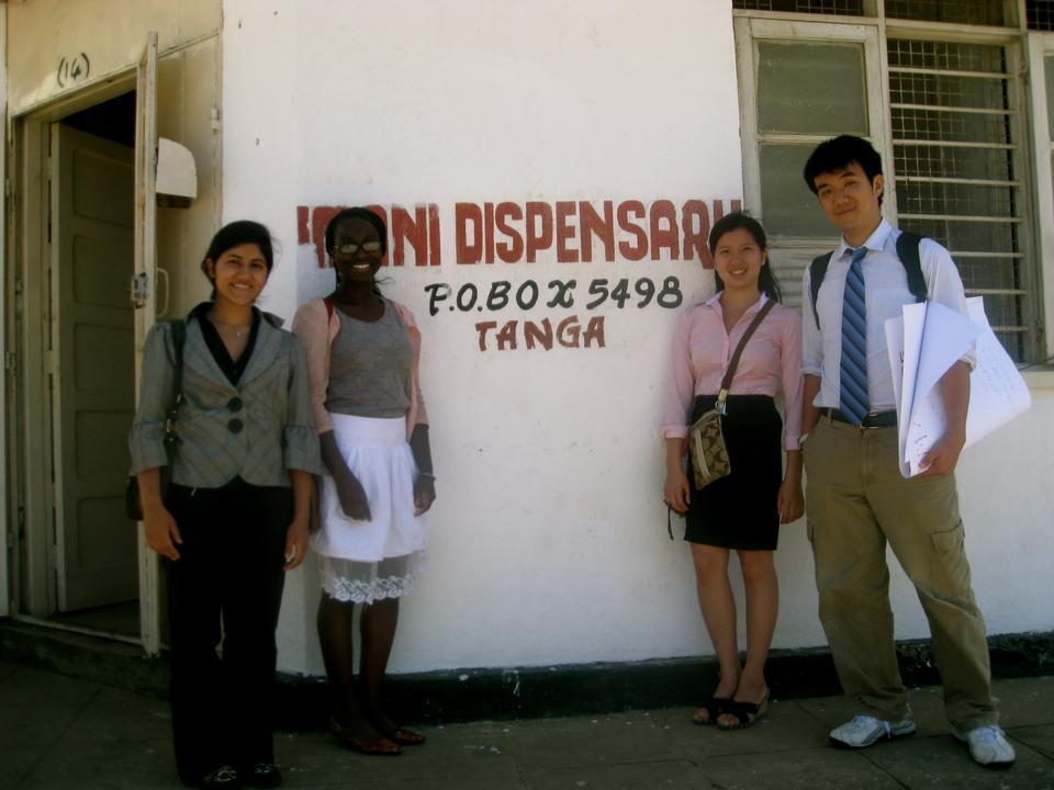 Anita J. Joseph ’12, Rachel B. Bervell ’13, Peggy Su ’13, and Byran Dai ’11 (left to right) spent eight weeks in Tanzania this summer working to improve the quality of patient care.
