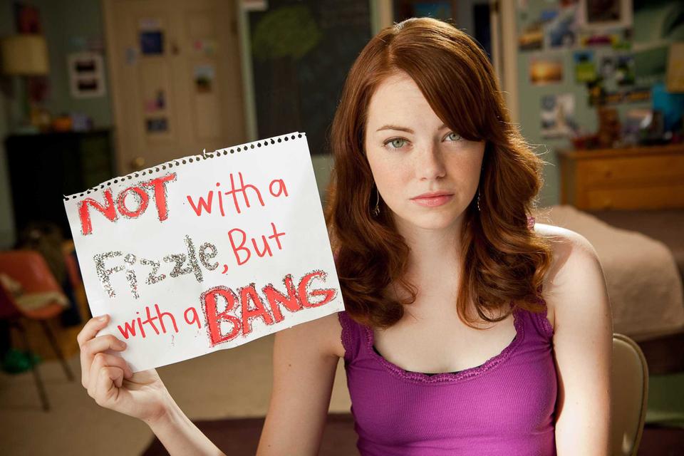 Emma Stone addresses her viewers in "Easy A."