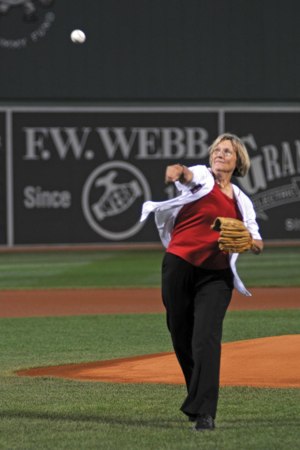 During "Harvard Night" at Fenway Park yesterday, the Boston Red Sox honored members of the Harvard community in front of a filled stadium. President Drew G. Faust, the Kuumba Singers, student athletes, and several college graduates were recognized before the Red Sox took on the Baltimore Orioles.