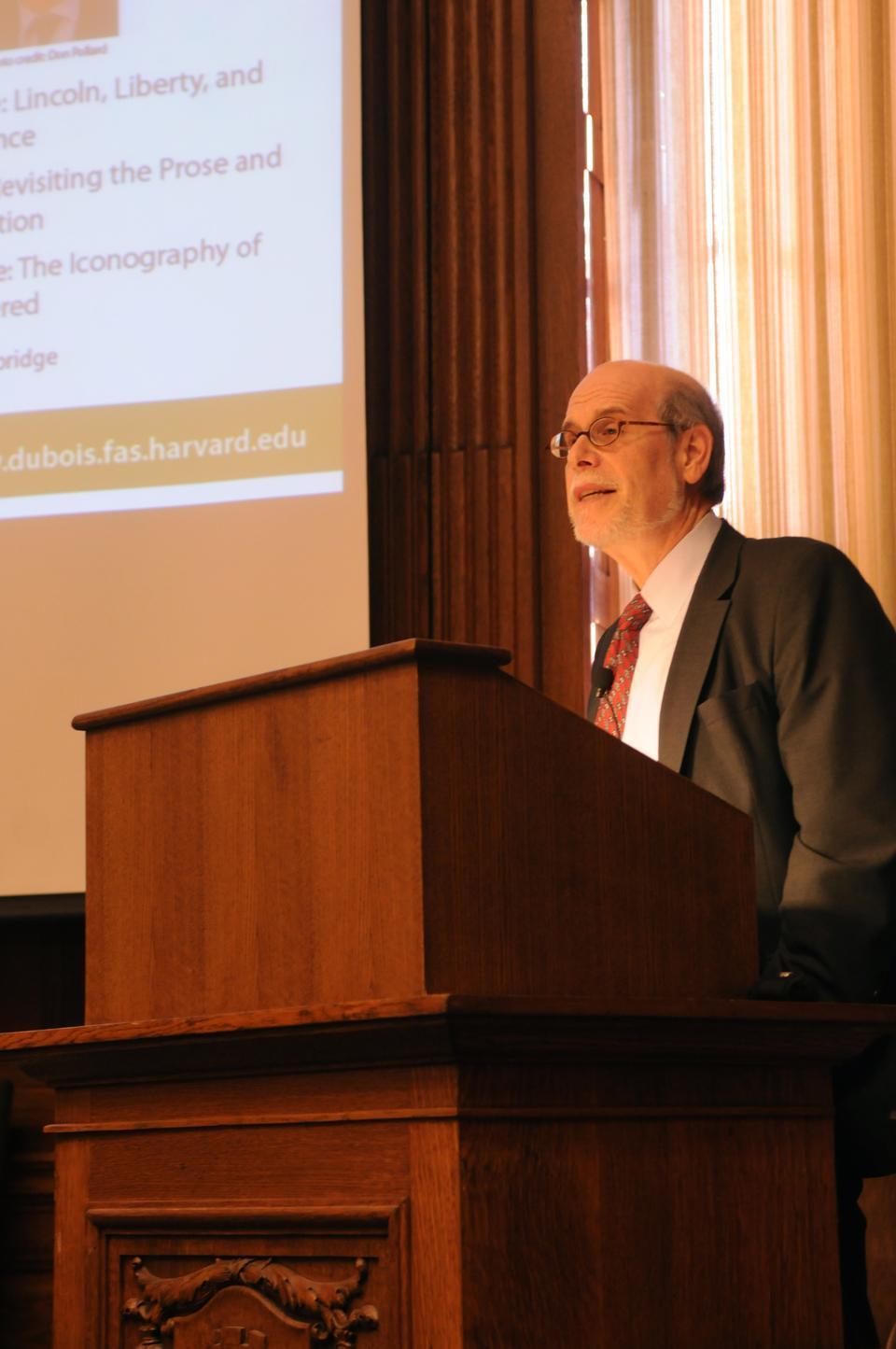 Senior Vice President of External Affairs at the Metropolitan Museum of Art Harold Holzer, spoke yesterday about "The Iconography of Freedom Reconsidered" during the era of Abraham Lincoln.  Holzer's lecture was the last of a three part series sponsored by the W.E.B. DuBois Institute for African and African-American Research.