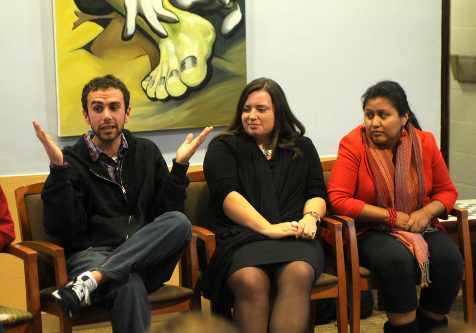 Former Teach for America corps members Jake Stern, Anasstassia Baichorova, and Lizette Suxo share their experiences in a 2010 panel discussion.