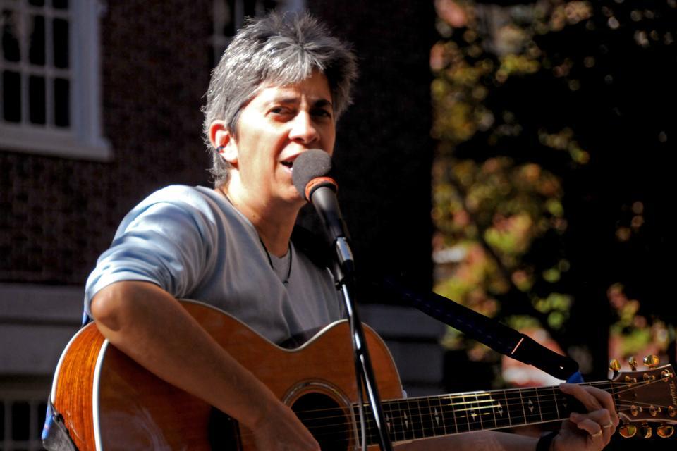 Singer-songwriter-guitarist Jean Gauthier performed in the courtyard in front of Lehman Hall on Friday afternoon in celebration of the Chairs Revue. Harvard students, faculty, and staff, as well as passers-by, enjoyed Gauthier's blues, gospel, and folk music.