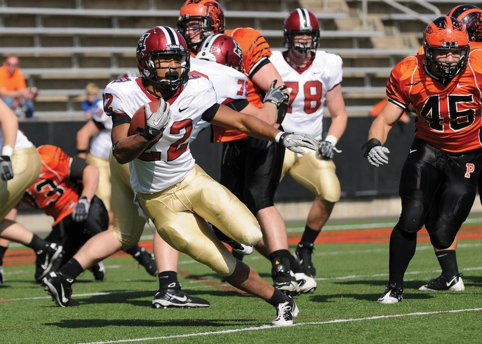 Senior running back Gino Gordon sparked the Crimson offense with a career-high 204 yards on the ground, leading Harvard to a 45-28 win.