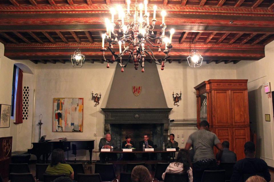 Harvard administrators answer student questions regarding the Ad Board, the amnesty policy, and how disciplinary action is taken at the College. The panel was hosted by DAPA, and featured panelists such as John "Jay" L. Ellison and HUPD Chief Francis D. "Bud" Riley. 