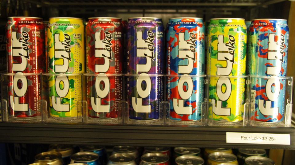 Four Loko, a drink that mixes alcohol and caffeine, sit on display at C’est Bon in Harvard Square.  Harvard University Health Services advised against drinking the beverage in an email to students this weekend.