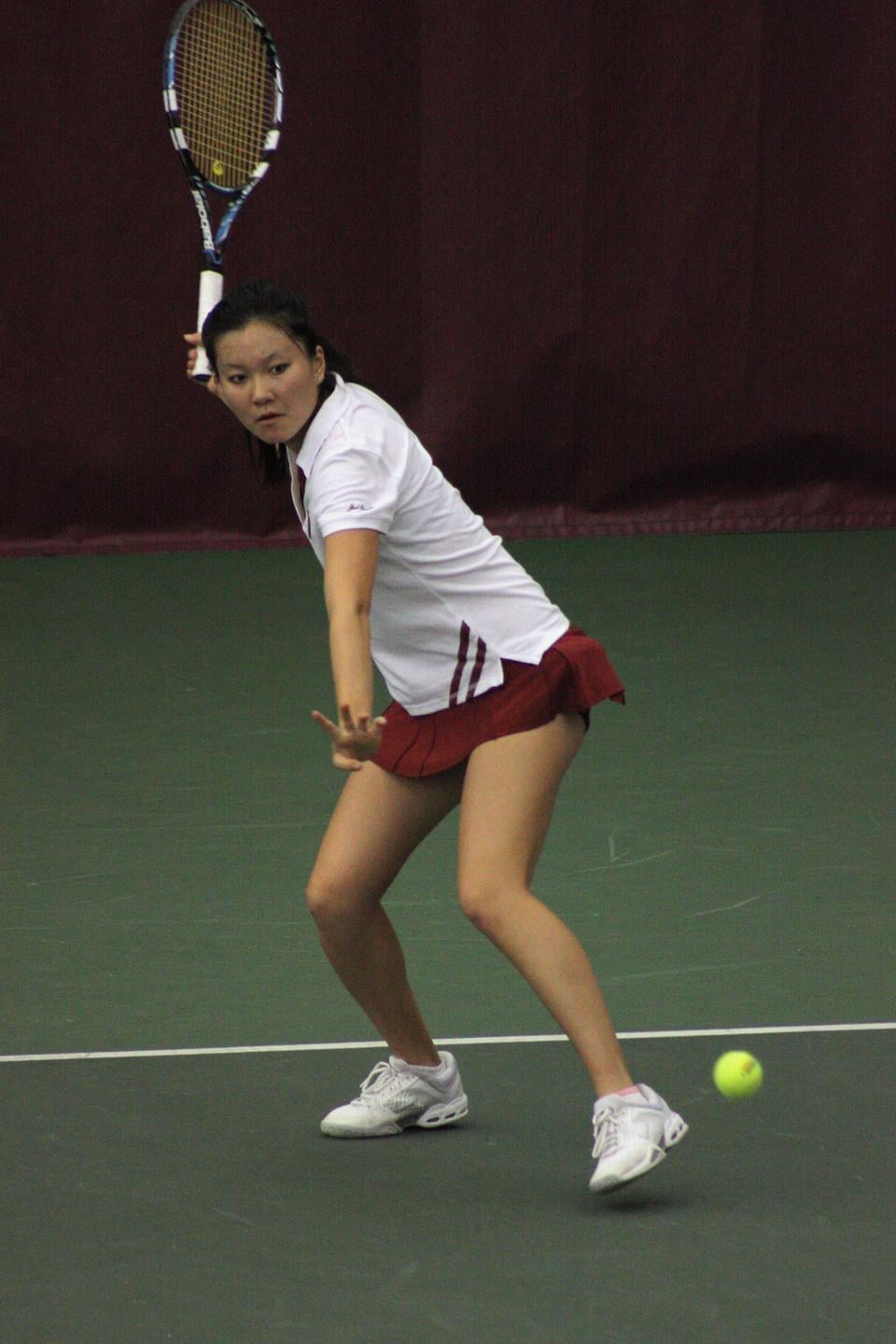 Sophomore Hideko Tachibana, ranked 114th nationally, was forced to step into the top singles spot this weekend with junior Holly Cao sidelined. Tachibana won both of her singles matches at the Harvard Invitational.