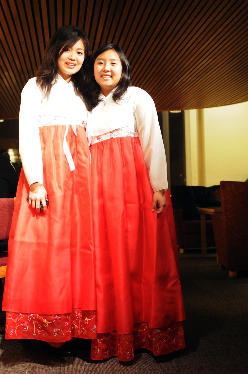 Members of the Korean Association dress up in traditional Korean hanboks, which are worn mostly on traditional celebrations and holidays, such as Chuseok and New Year’s Day.