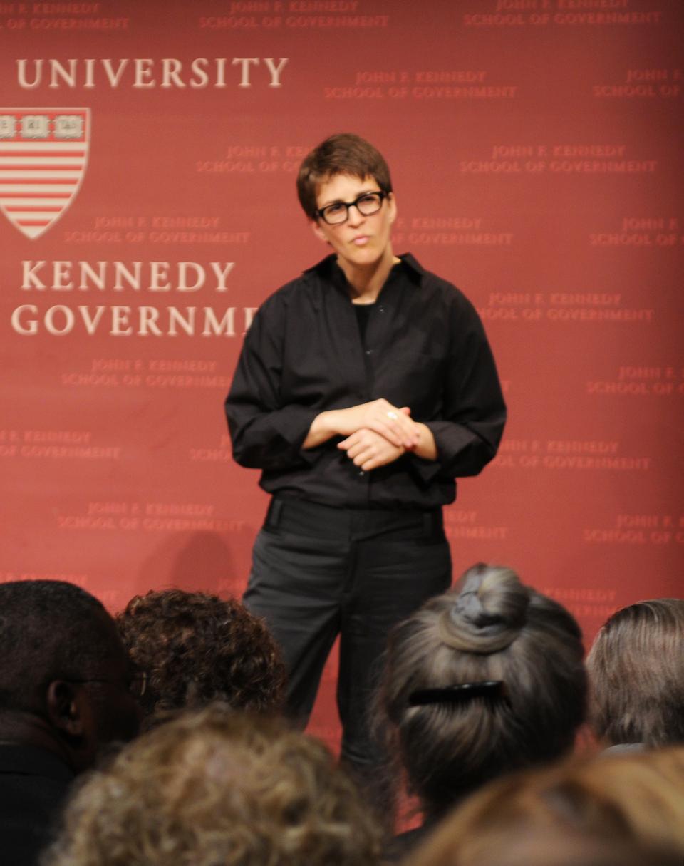 Rachel Maddow, host of MSNBC’s The Rachel Maddow Show, speaks about the role of the media in the campaign process at the Institute of Politics last night. 