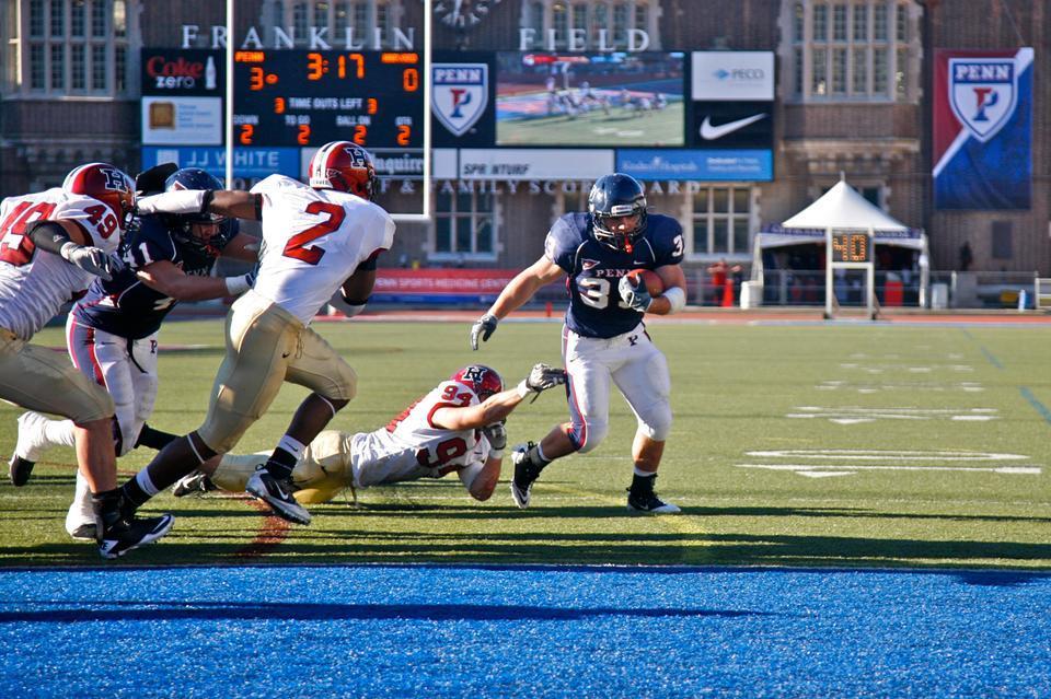 Sophomore running back Brandon Colavita led a punishing Penn rushing attack that helped the Quakers top Harvard Saturday.