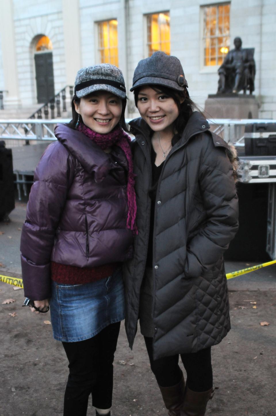 Kevina Lu (right), a local student, was interviewed by the Crimson's Roving Reporter yesterday.