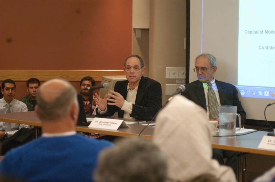 Jonathan Nitzan, Professor of Political Economy at York University, talked about the ruling class and the future of capitalism at the Global Middle East panel during Harvard Arab weekend. 