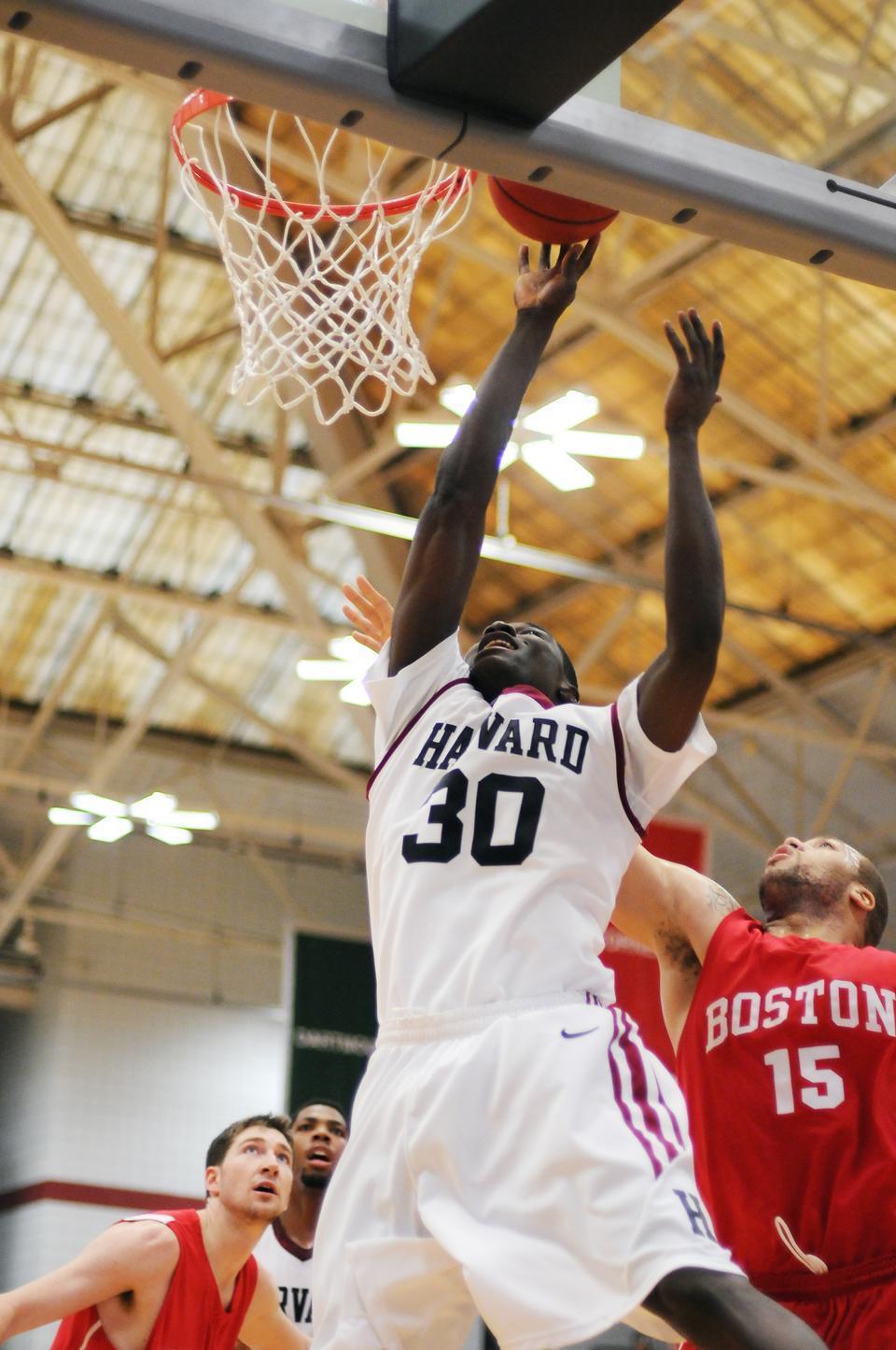 Sophomore forward Kyle Casey, shown here in previous action, grabbed a career-high 15 boards to go along with his 10 points to record a double-double against George Washington. The Crimson emerged victorious in the close contest, 67-62. 