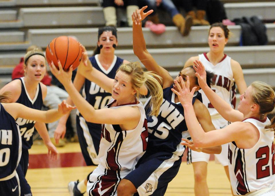 Freshman guard Missy Mullins saw some action against New Hampshire on Friday. Harvard won the game by 33 points.