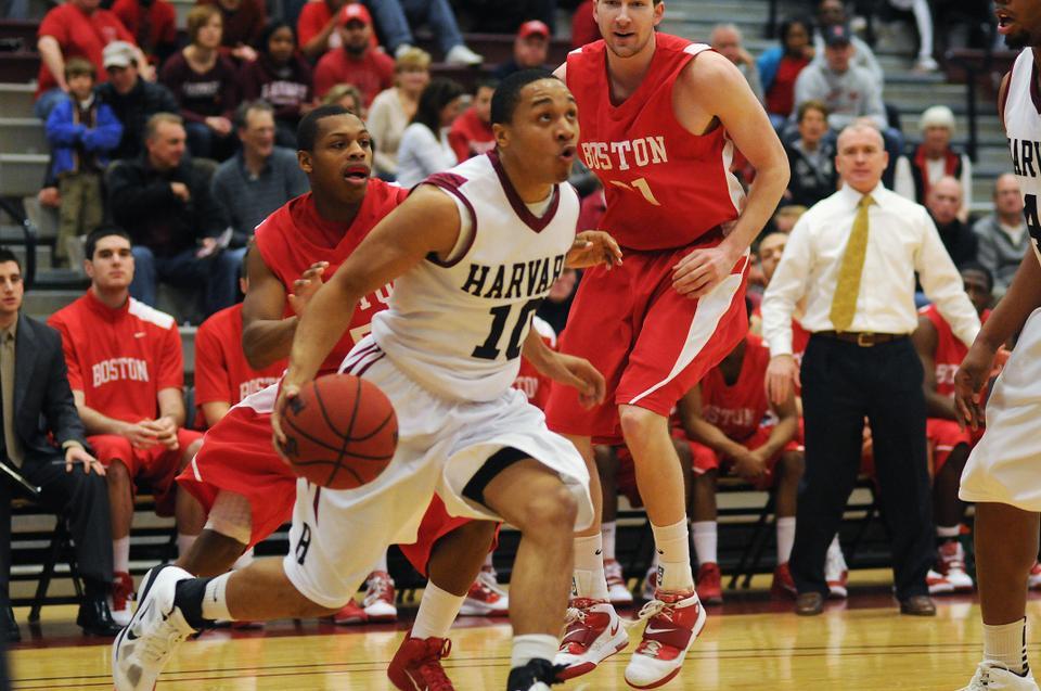 Sophomore guard Brandyn Curry was one of six Harvard players to score in the double digits in Harvard's 87-71 win against Boston University on Saturday.
