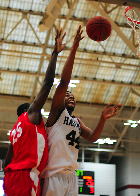 Junior co-captain Keith Wright, shown here in earlier action, garnered his fifth double-double of the season in Harvard's 84-58 win over MIT yesterday afternoon.