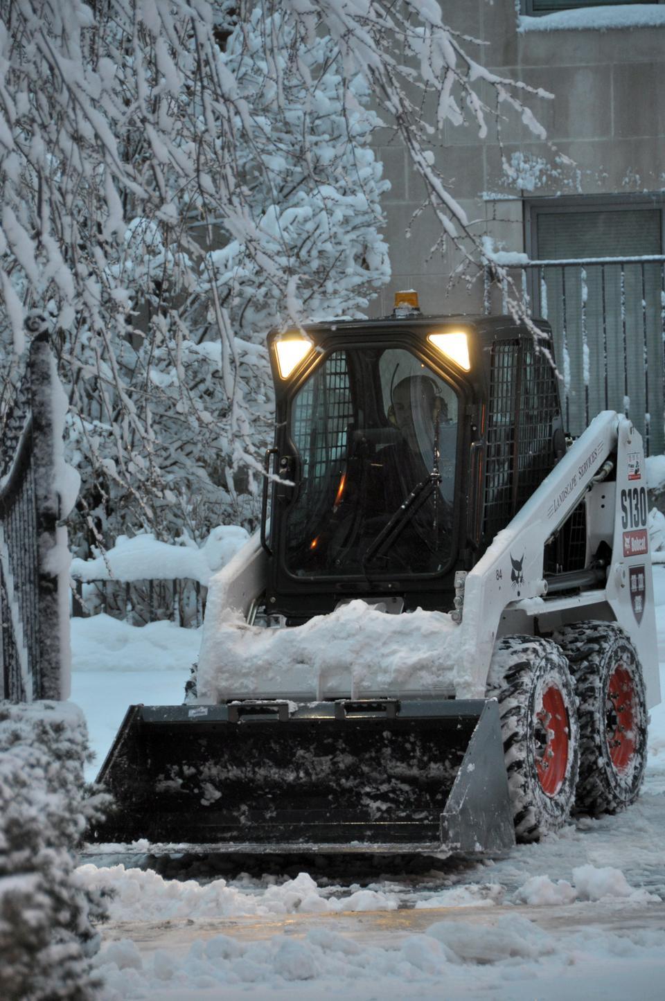 Blizzard conditions Wednesday led to the accumulation of over a foot of snow in Cambridge.