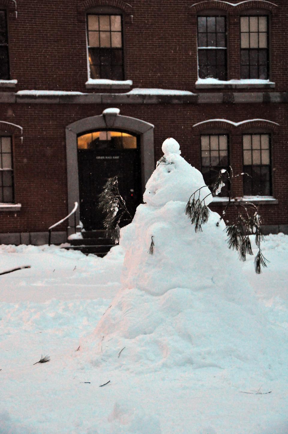 Blizzard conditions Wednesday led to the accumulation of over a foot of snow in Cambridge.
