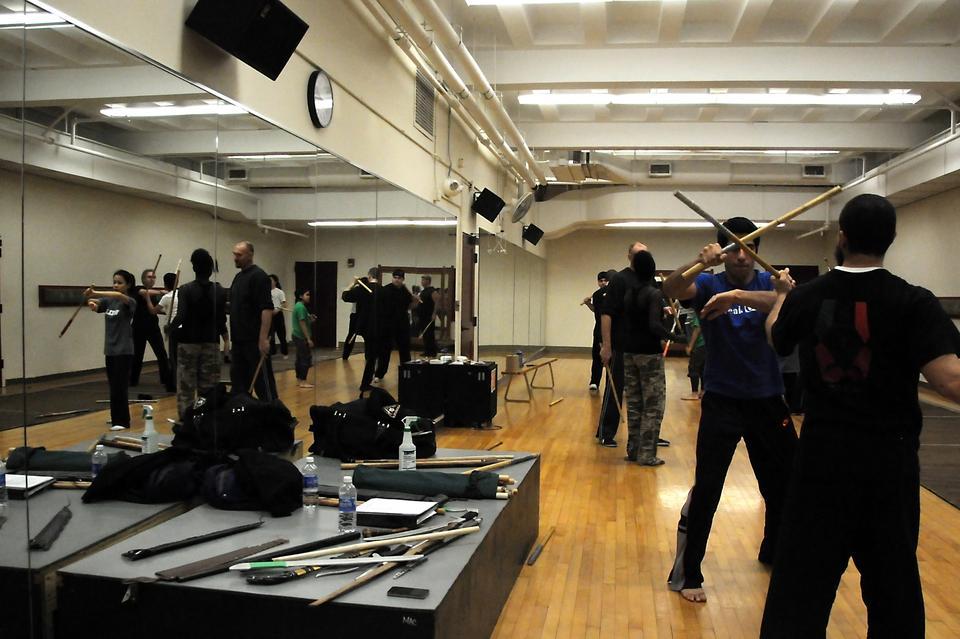 The Martial Arts Research Institute of Salem, MA teaches sinawali, or stick fighting to Harvard students as part of Optional Winter Activities Week.