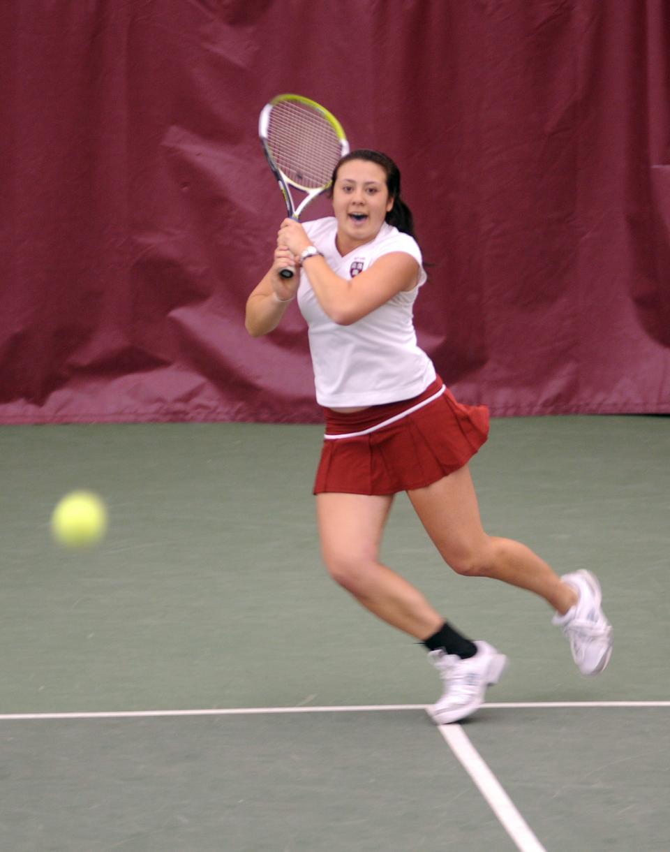 Sophomore Kristin Norton, shown above, and the women’s tennis team had a rough weekend at the ITA Division I Kickoff competition. Harvard came up short against Boise State on Saturday and was dominated by Northwestern yesterday afternoon. The Crimson fell to 1-2 on the season. 