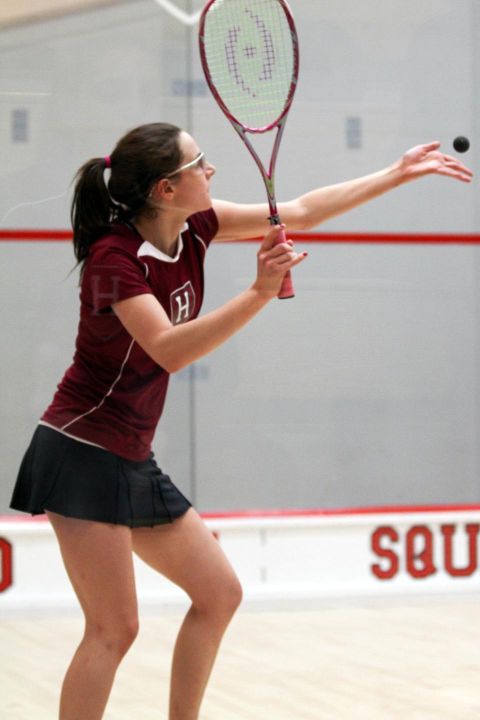 For the first time in her Crimson career, sophomore Laura Gemmell, shown above in earlier action, dropped a regular-season set in her matchup against No. 15 Nabilla Ariffin. Gemmell still came out on top in four frames.  