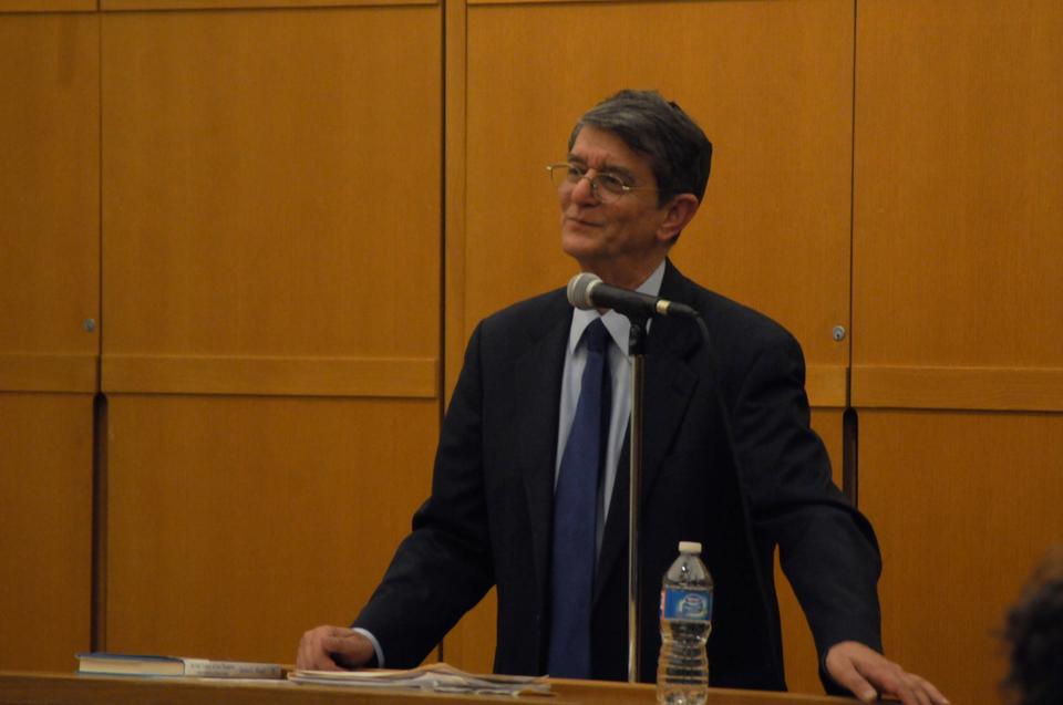 James Kugel spoke about his new book, “In the Valley of the Shadow: On the Foundations of Religious Belief,” at Harvard Hillel last Tuesday.