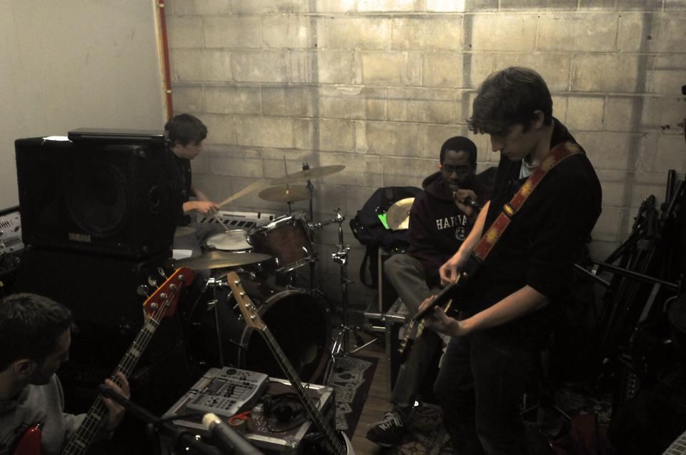 The Harvard student band, Third Rail, practices in a rented venue located in Central Square.