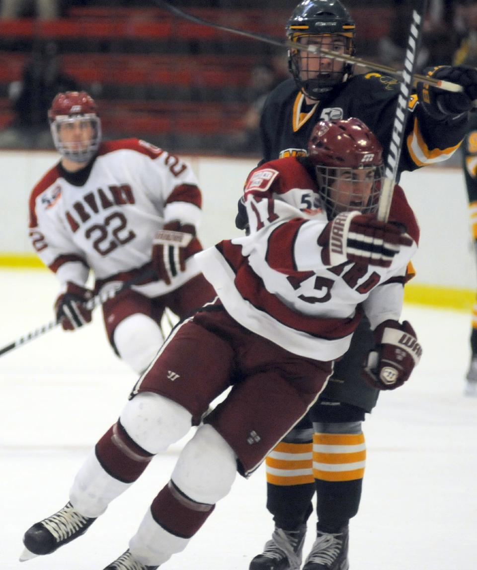 Junior forward Rence Coassin totaled five shots in the Crimson’s wins over Clarkson and St. Lawrence on Friday and Saturday, respectively. Harvard has won five out of its last six contests.