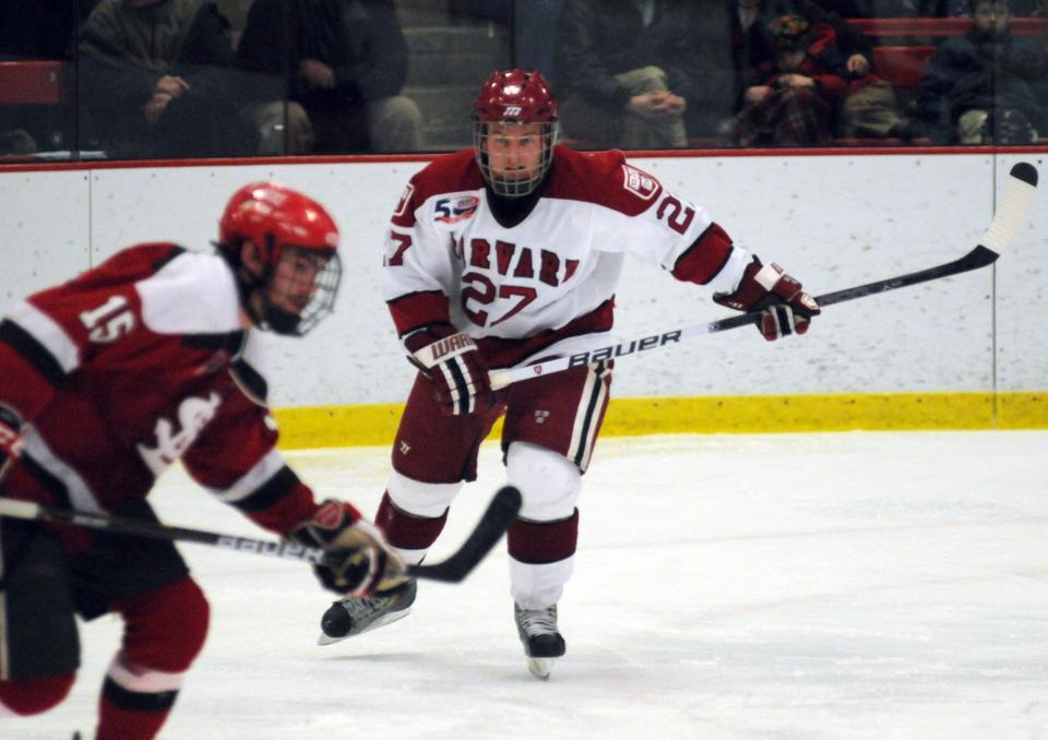 Senior forward Michael Biega was tied for second on the team along with junior forwards Alex Killorn and Daniel Moriarty with four shots on the night. Sophomore Alex Fallstrom  led the team with five shots, one of which led to a one of the Harvard’s three goals. Killorn and sophomore forward Marshall Everson had the other two scores for Harvard on Friday. 
