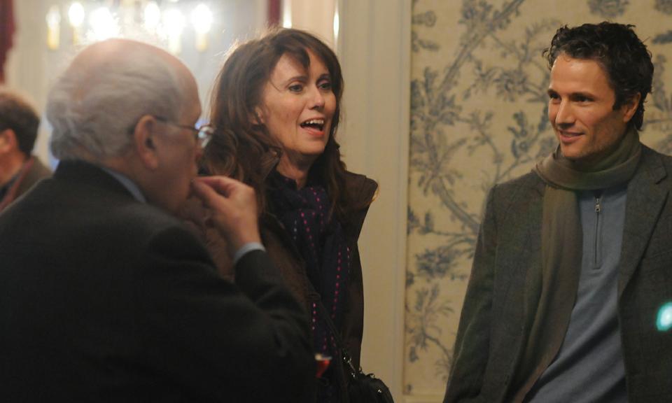 Parents mingle at Adams House's Junior Parents Weekend reception at the Masters' Residence on Friday, March 4.