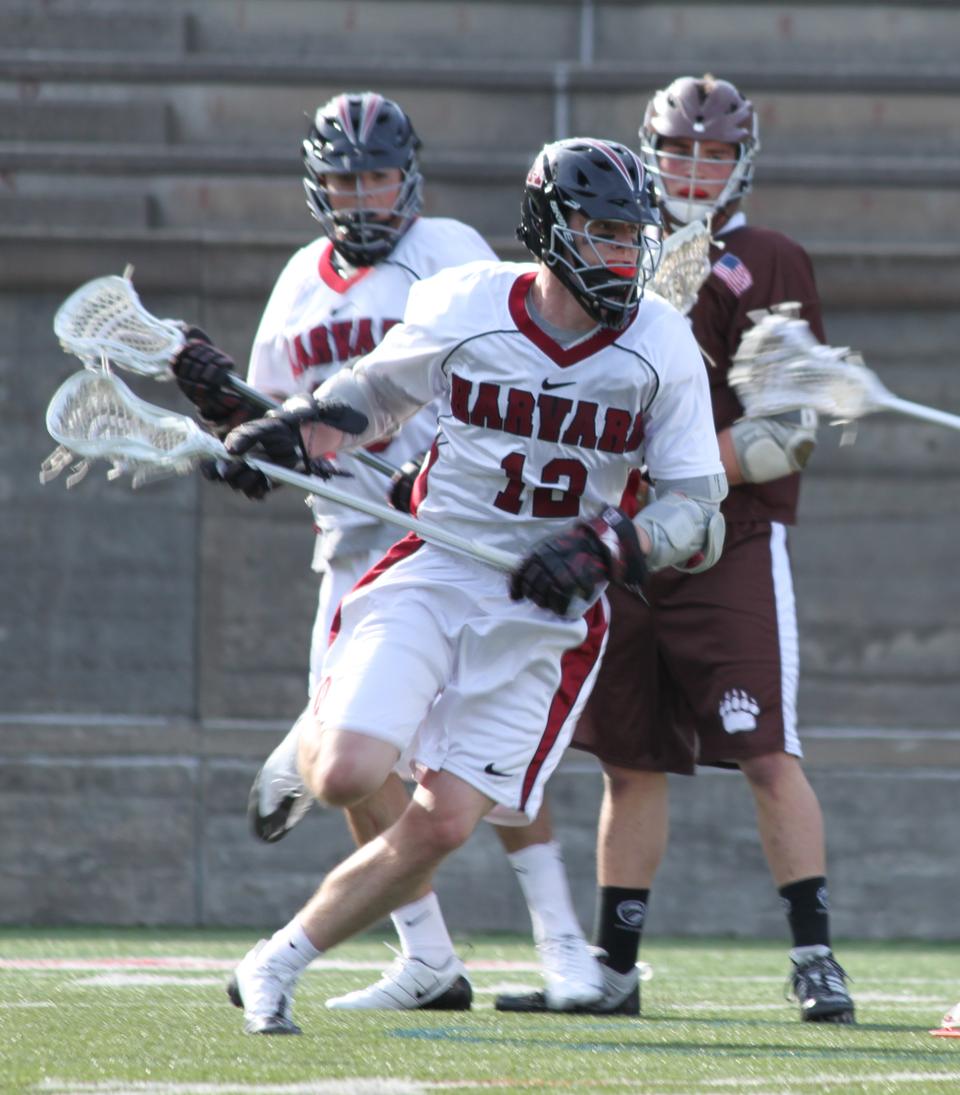 12 co-captain Dean Gibbons had a hat trick in Harvard's 11-7 win over Ivy League rival Brown. The Crimson is now 5-1 overall and 1-0 in Ivy League play.