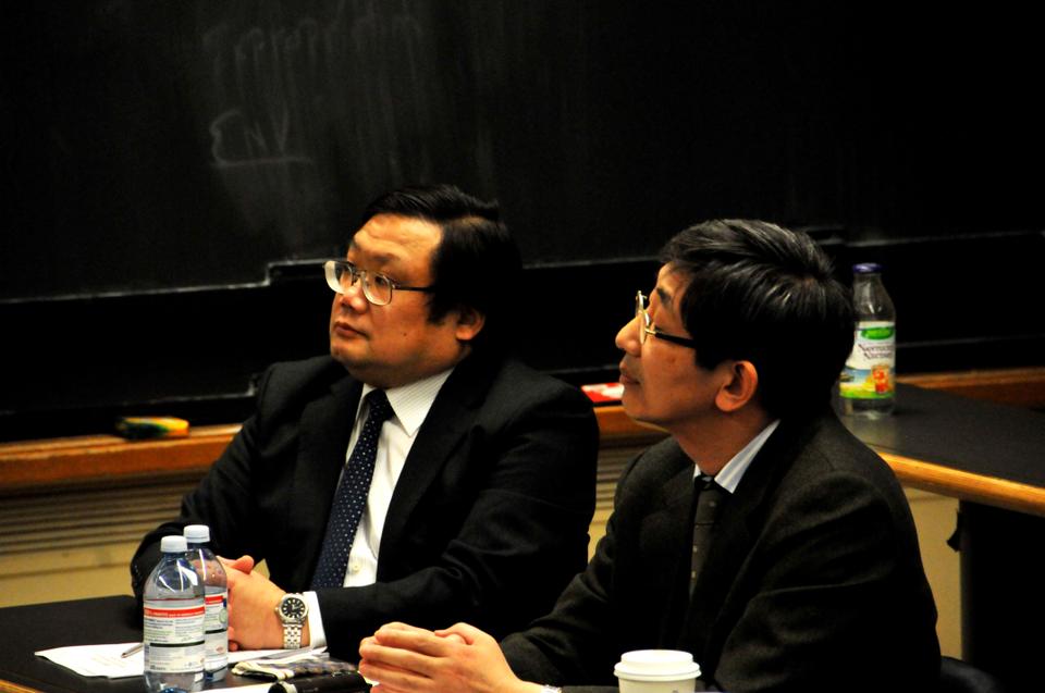 Panelists Jun Kurihara, Senior Fellow at the Harvard Kennedy School and Shoji Tsuchida, Professor of Risk & Social Psychology at Kansai University, Osaka, Japan explore the consequences of the cascading disaster in Japan
