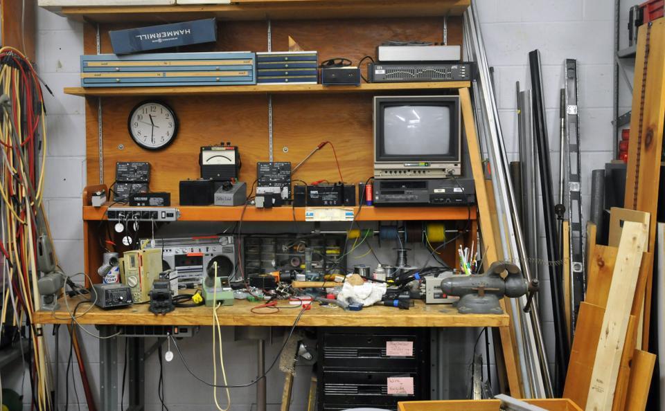 A small sample of the Harvard Lecture Demonstrations Team's collection is stored in their prep room.