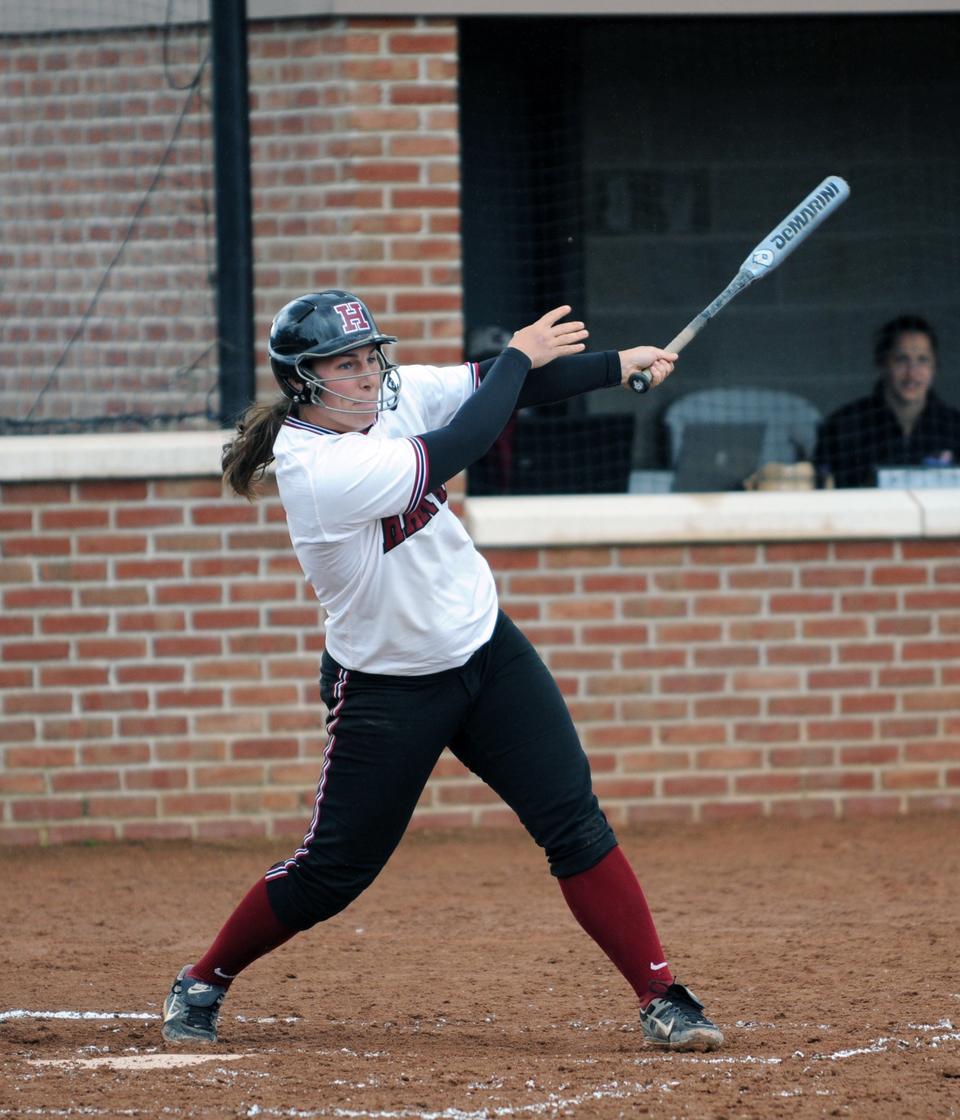 Junior Whitney Shaw, shown above in earlier action, had three hits in two games against Quinnipiac on Saturday. The Crimson only dropped one game out of four this weekend, sweeping the Bobcats and splitting the two-game series with Iona on Sunday. Harvard is preparing for conference play. 