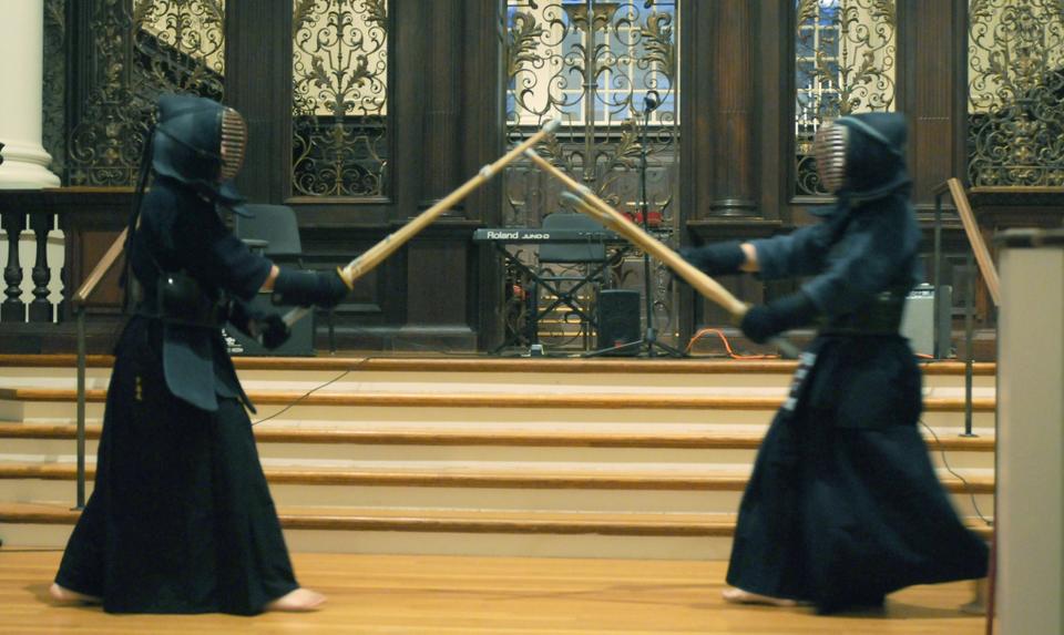 Harvard Kendo Club performs at the Rite of Spring, an event held by Harvard for Japan Saturday night at Memorial Church that featured performances by various student groups and bands.