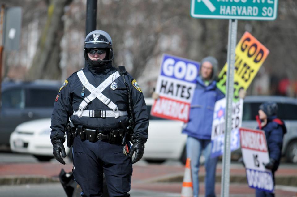 Cambridge police at a 2011 protest.