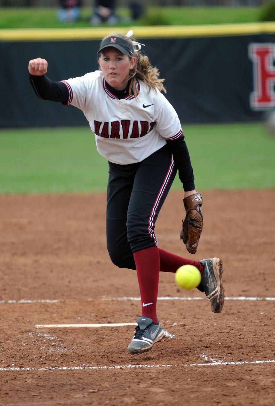 Crimson junior Rachel Brown will face off with Cornell senior Elizabeth Dalrymple in a match-up of two of the conference’s elite pitchers tomorrow afternoon. Brown leads the Ivy League with 178 strikeouts this season.
